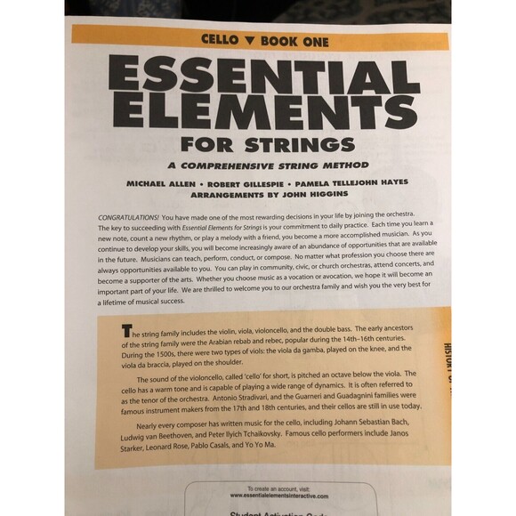 Essential Elements for Strings Cello Book 1 - By Allen, Gillespie, Hayes - Picture 2 of 3